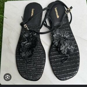 LARROUDE Marilyn Strappy Flat

SANDALS Size 11 black leather black..